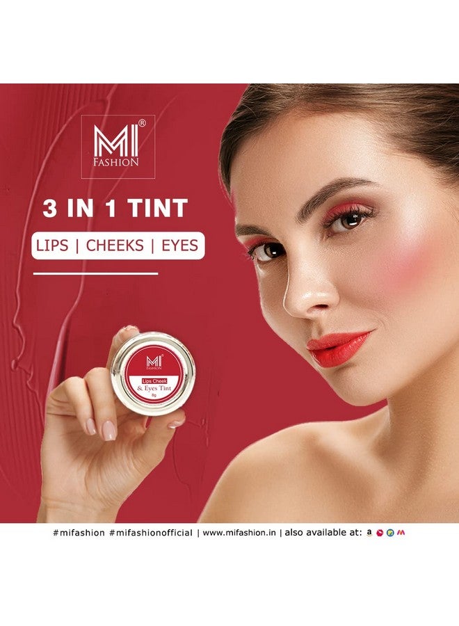 MI FASHION Natural Lip Tint For Women Paraben And Chemical Free, Vegan Friendly, Cheek And Eyes Tint, Soften Matte Carmine Pink Red - Image 2