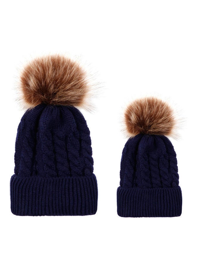 NIBEMINENT Winter Warm Women Knitted Crochet Wool Hat Hair Ball Earmuffs Caps Infant Toddler Kid Cute Hairball Beanie Cap 25.0x15.0x3.0cm  - Image 4