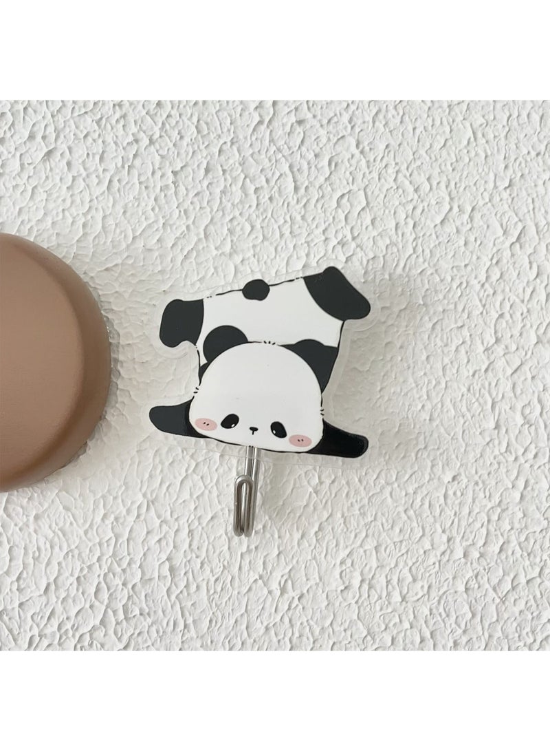4 Pcs Doorway Hook Bathroom Hook Panda Acrylic Scratch Free Punch Free Hook Wall Hangers for Hanging Keys Purse Towels Jewelry Calendar Backpack Mask  - Image 4