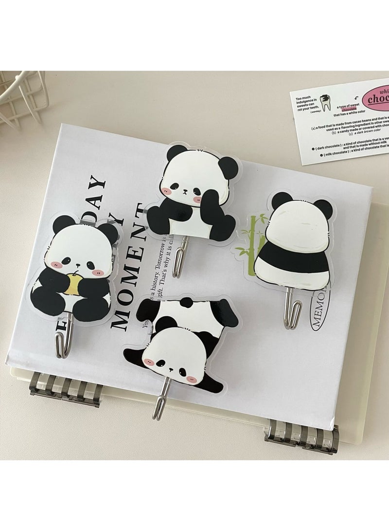 4 Pcs Doorway Hook Bathroom Hook Panda Acrylic Scratch Free Punch Free Hook Wall Hangers for Hanging Keys Purse Towels Jewelry Calendar Backpack Mask  - Image 2