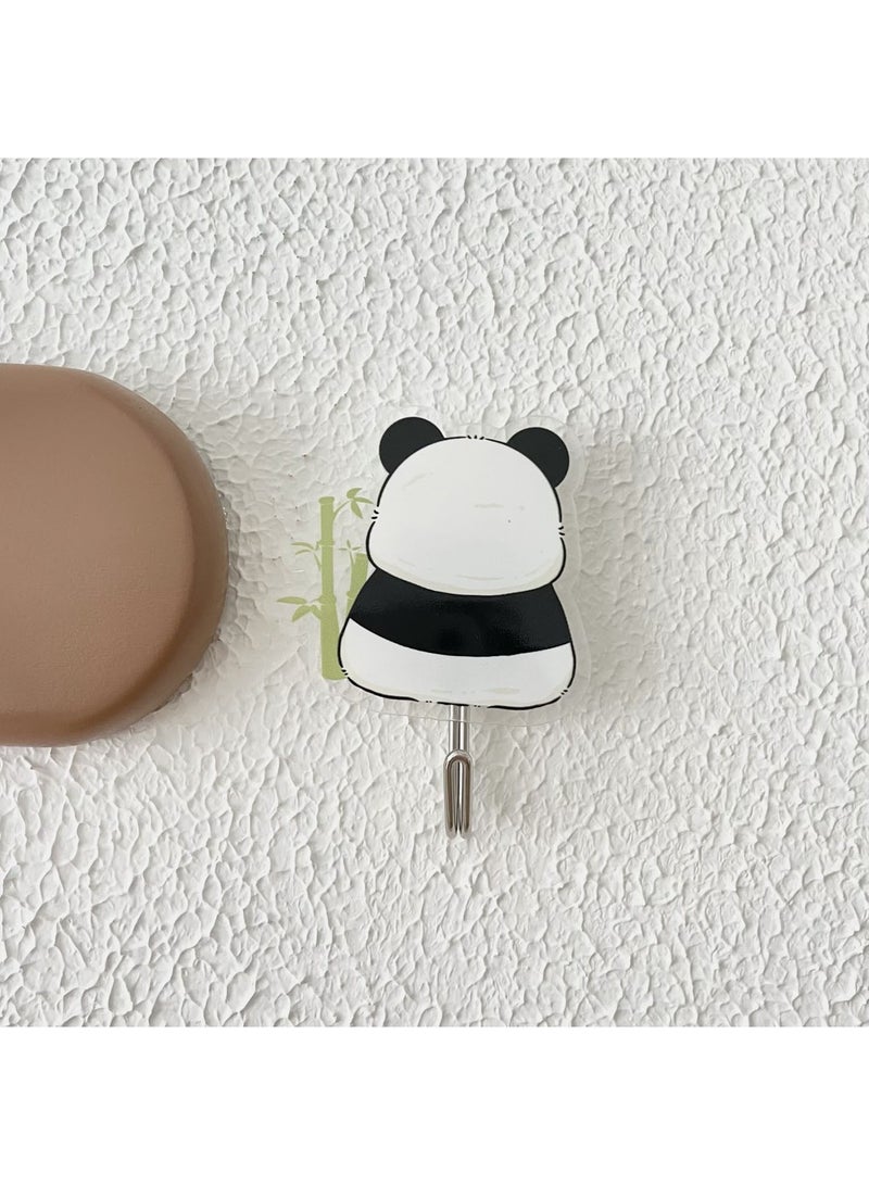 4 Pcs Doorway Hook Bathroom Hook Panda Acrylic Scratch Free Punch Free Hook Wall Hangers for Hanging Keys Purse Towels Jewelry Calendar Backpack Mask  - Image 3