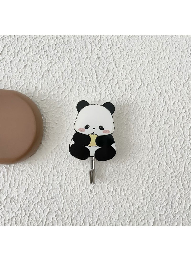 4 Pcs Doorway Hook Bathroom Hook Panda Acrylic Scratch Free Punch Free Hook Wall Hangers for Hanging Keys Purse Towels Jewelry Calendar Backpack Mask  - Image 5