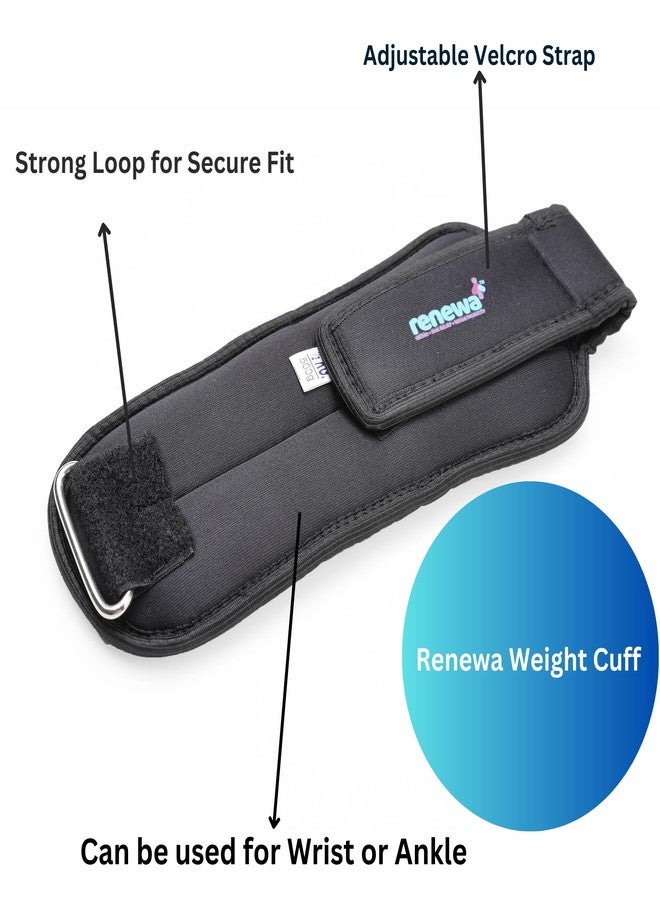 Renewa 1kg Adjustable Ankle & Wrist Weights Weight Cuff for Strength Gain Physiotherapy & Rehabilitation | Strength Training, Walking, Running, Workout, Yoga | Comfortable, Durable - Image 2