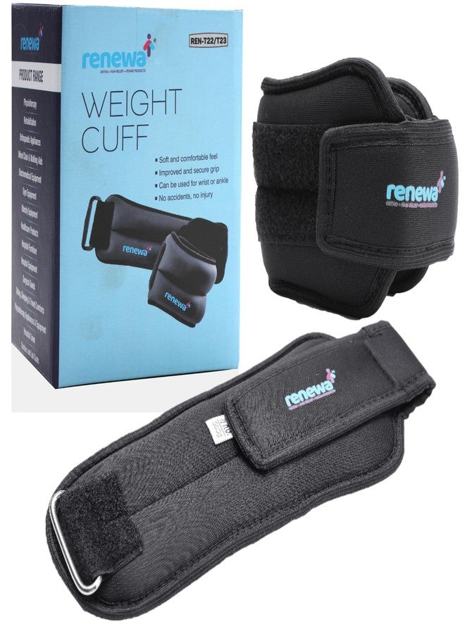 Renewa 1kg Adjustable Ankle & Wrist Weights Weight Cuff for Strength Gain Physiotherapy & Rehabilitation | Strength Training, Walking, Running, Workout, Yoga | Comfortable, Durable - Image 1