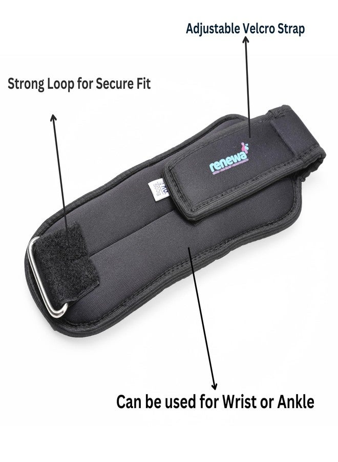 Renewa 1kg Adjustable Ankle & Wrist Weights Weight Cuff for Strength Gain Physiotherapy & Rehabilitation | Strength Training, Walking, Running, Workout, Yoga | Comfortable, Durable - Image 3