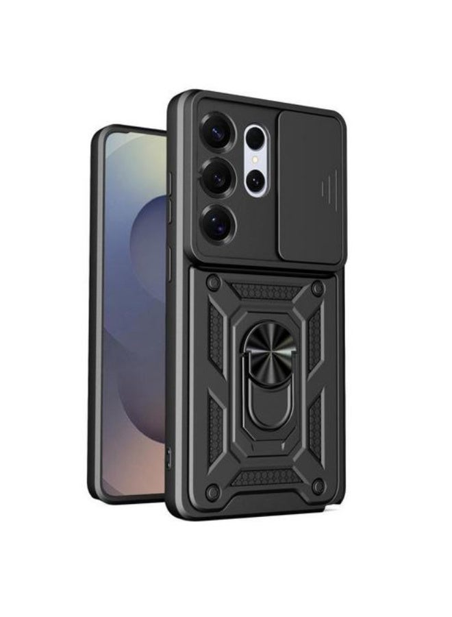 جراب samsung s26 ultra كام شيلد مقاوم للصدمات والخدوش حماية كاملة بتصميم جذاب مع غطاء للكاميرا وحلقة معدنية متعدد الوظائف لهاتف سامسونج اس 26 الترا  (samsung s26 ultra cover)
