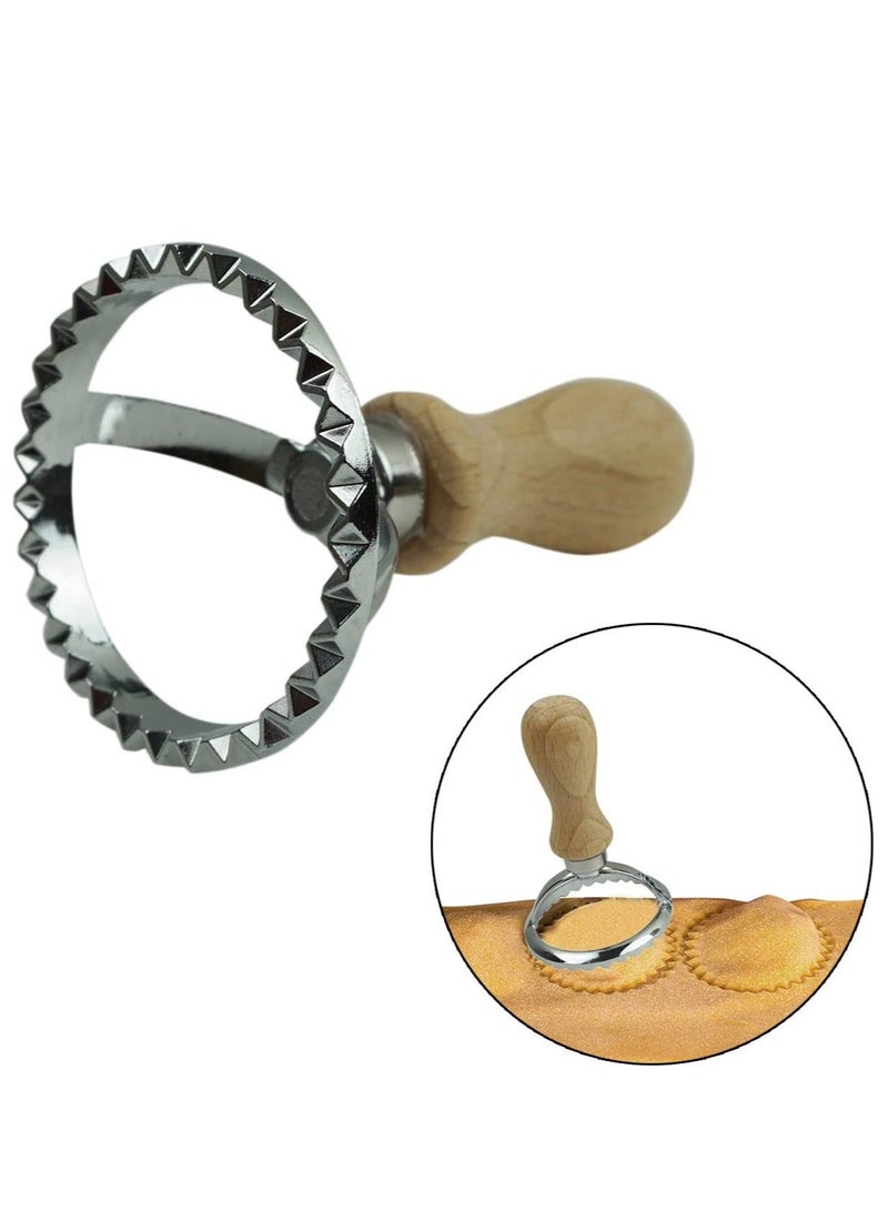 NIBEMINENT Ravioli Stamp Cutter Large Round Square Maker and Dough Wheel Metal Pasta Press Mold for Italian Dumplings Lasagna Pierogi Wonton Pastry 3 Set - Image 4