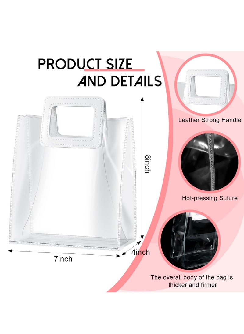 SOLARAE Clear PVC Gift Bags with Heavy Duty Handles - Reusable Transparent Gift Bags for Bridal Parties, Birthdays, Baby Showers, Weddings, and Shopping - 10 Pack, 7 x 4 x 8 Inches. - Image 4