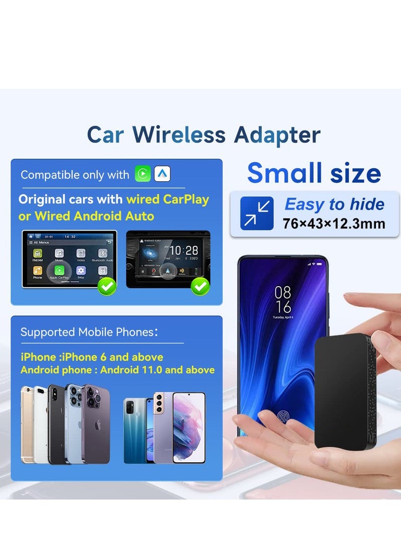 KASTWAVE - Wireless CarPlay Adapter - Apple CarPlay Android Auto Wireless Adapter Will Built-in Wired to Wireless. Plug and Play Auto Connection Online Upgrades(Video Mirror not Supported) - Image 1