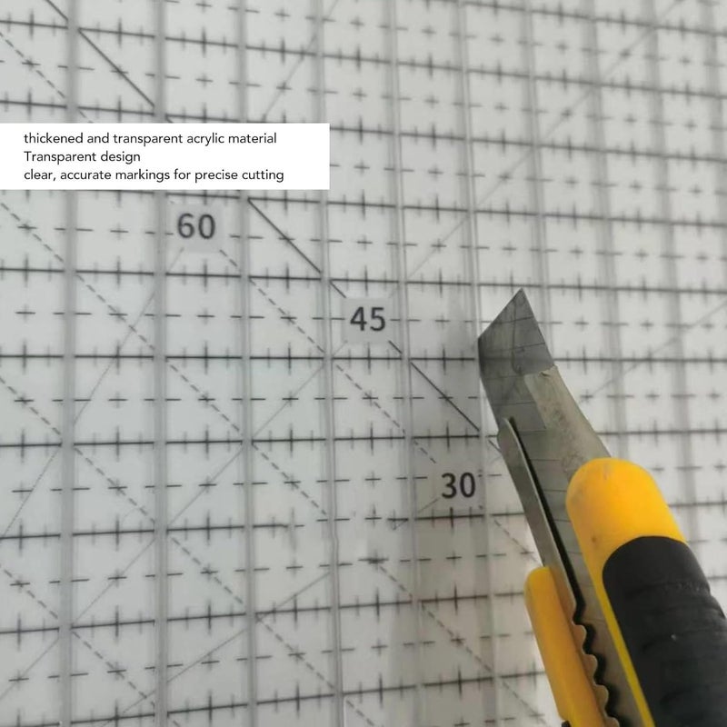 Zerodis Quilting Ruler, Transparent Acrylic Design, Accurate Measurements for Quilting and Sewing, Ideal for Patchwork and Fabric Cutting Crafts - Image 3
