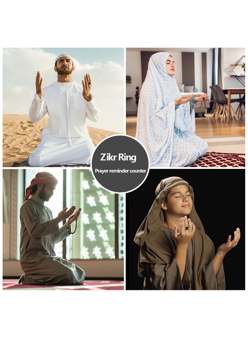 iQIBLA Smart Tasbih Zikr Ring- Muslim Prayer- Prayer timing reminder- OLED display- Tasbih Counter- Smart Ring- Wearable Technology- Waterproof Black 22mm-  USB - Image 4