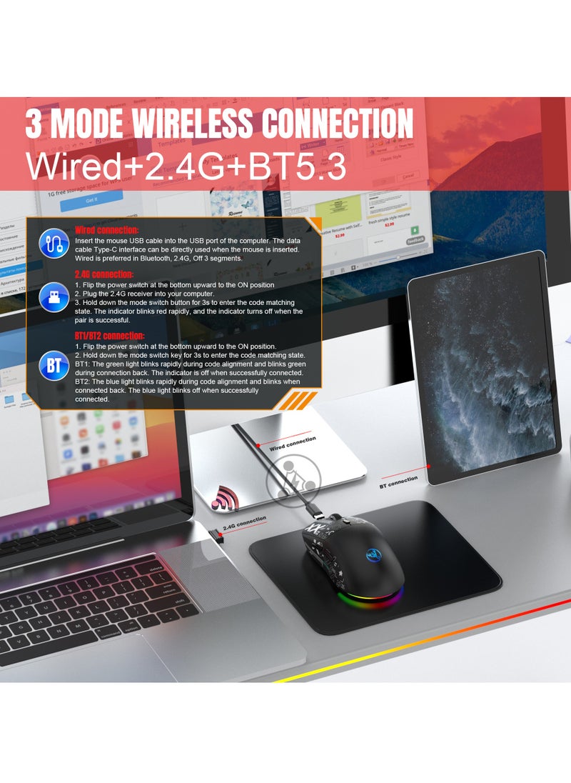 HXSJ - V200 68 Key RGB Wired Gaming Keyboard and T90 Wireless Gaming Mouse Set - Image 1