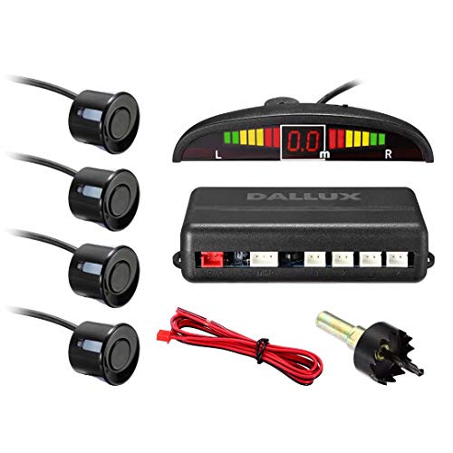 DALLUX LED Display Parking SensorCar Reverse Backup Radar SystemLED DisplayBuzzer Alert4 Black Color Parking sensors for Universal Auto Vehicle - Image 1
