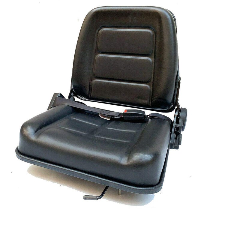 Generic TABODD Universal Forklift Seat, Waterproof Garden Lawn Tractor Forklift PU Leather Seat with Retractable Seat Belt and Sliding Track  - Image 1