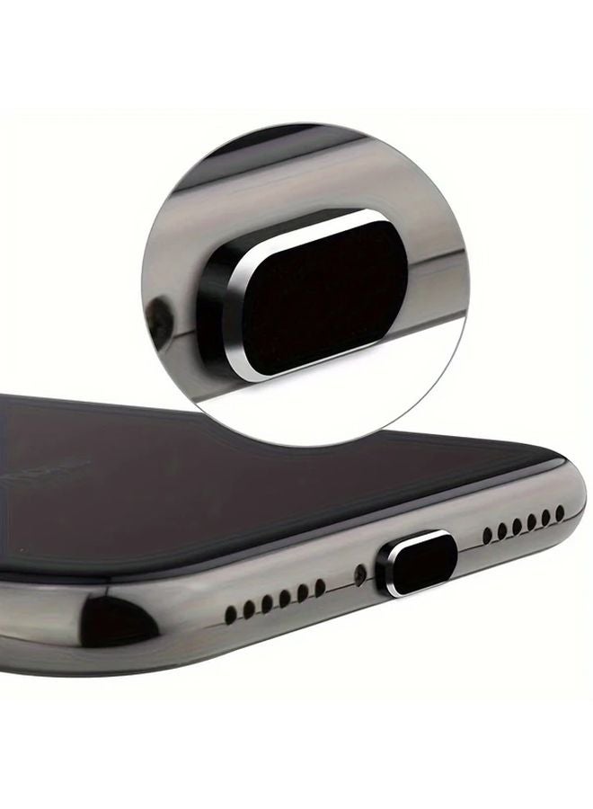 4 قطع من سدادات الغبار المصنوعة من سبائك الألومنيوم باللون الأسود لهواتف iPhone 14 و13 و12 وPro Max و11 وMini وXR و8 Plus وآيباد وإيربودز، غطاء منفذ البرق - Image 3