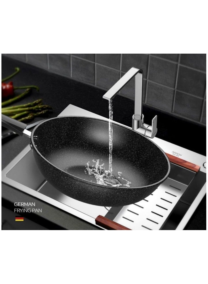 Frying pan, 28cm non-stick frying pan, no lid, household pot, suitable for induction cooker and gas stove - Image 3