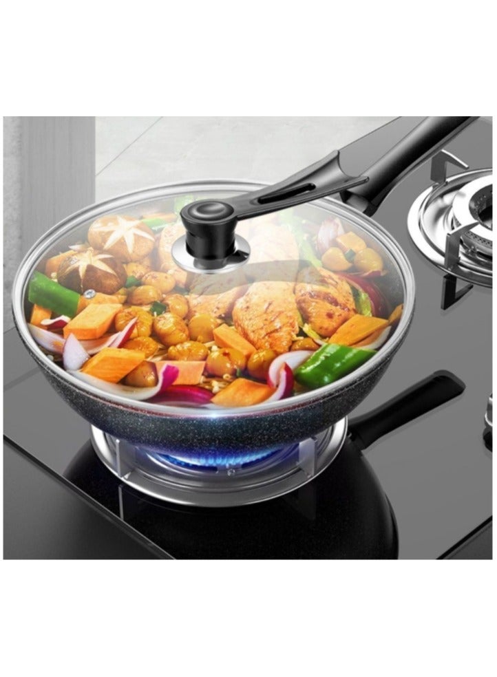 Frying pan, 28cm non-stick frying pan, no lid, household pot, suitable for induction cooker and gas stove - Image 4