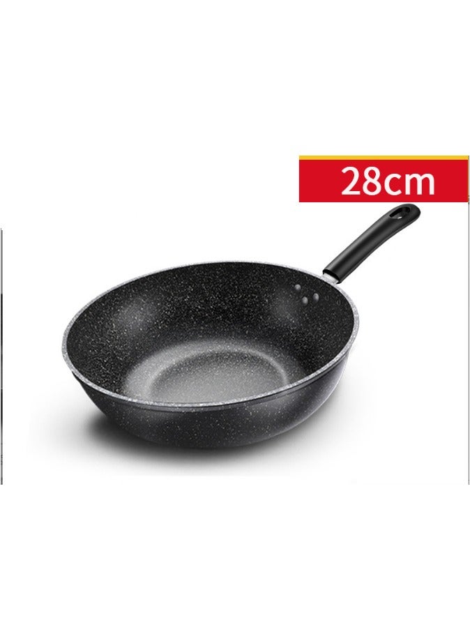 Frying pan, 28cm non-stick frying pan, no lid, household pot, suitable for induction cooker and gas stove - Image 2