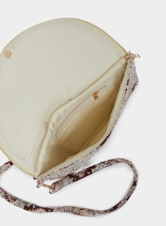 Styli Ethnic Pattern Cotton Clutch Bag - Image 4