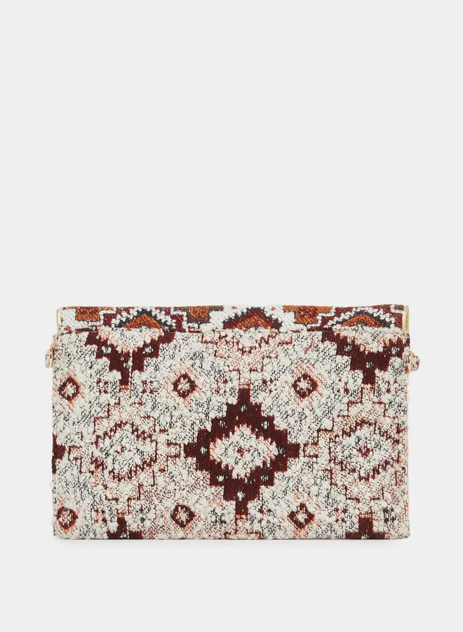 Styli Ethnic Pattern Cotton Clutch Bag