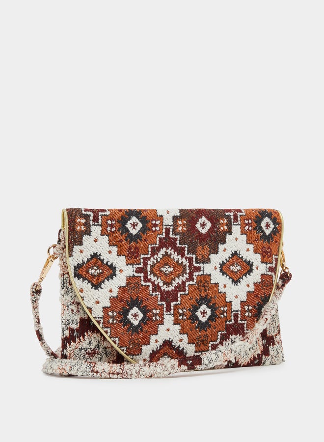 Styli Ethnic Pattern Cotton Clutch Bag - Image 1