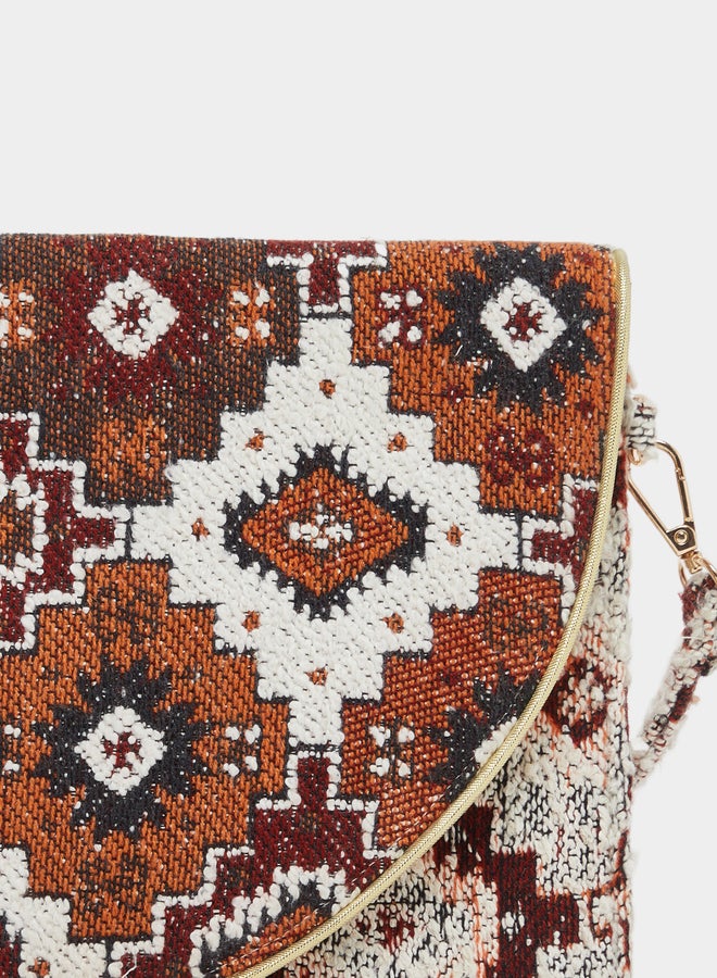 Styli Ethnic Pattern Cotton Clutch Bag - Image 3