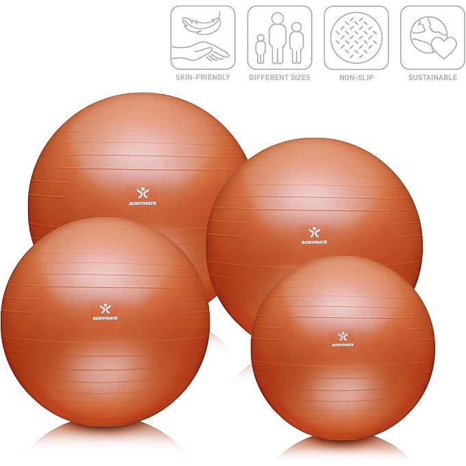 BODYMATE Gymnastikball Sitzball Trainingsball Mit Gratis E-Book Inkl. Luft-Pumpe, Ball Fr Fitness, Yoga, Gymnastik, Core Training, Fr Starken Rcken Als Bro-Stuhl - Image 5