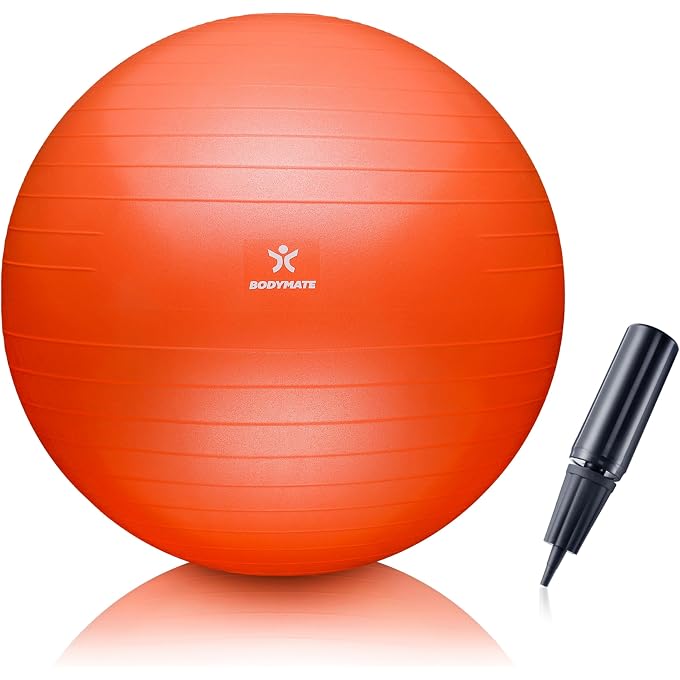 BODYMATE Gymnastikball Sitzball Trainingsball Mit Gratis E-Book Inkl. Luft-Pumpe, Ball Fr Fitness, Yoga, Gymnastik, Core Training, Fr Starken Rcken Als Bro-Stuhl - Image 4