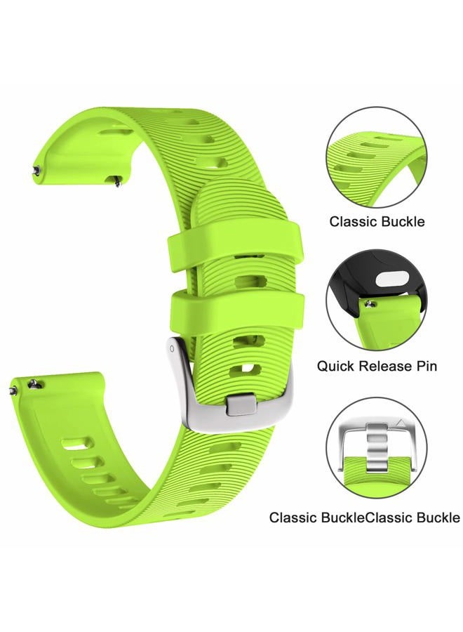ISABAKE (Lime) - ISABAKE Watch Band for Garmin Forerunner 245 / 245 Music/ Forerunner 645 / 645 Music,Compatible with Garmin Vivoactive 3 /Venu Sq/Vivomove HR,20mm Soft Silicone Replacement Wristbands (Green) - Image 3