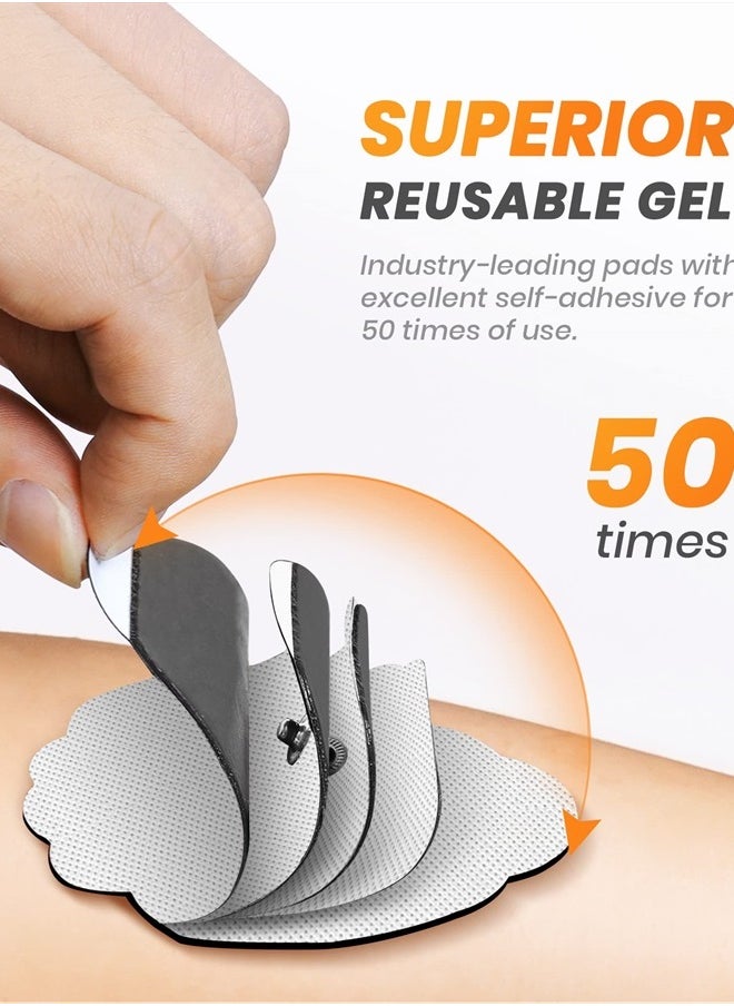 AVCOO - 20-Pack TENS Unit Replacement Pads, Long-Lasting Snap Electrodes for 50 Times of Use per Pad, AVCOO Latex-Free TENS Pads Set Compatible with TENS EMS Devices Using 3.5mm Button Lead Wires - Image 1