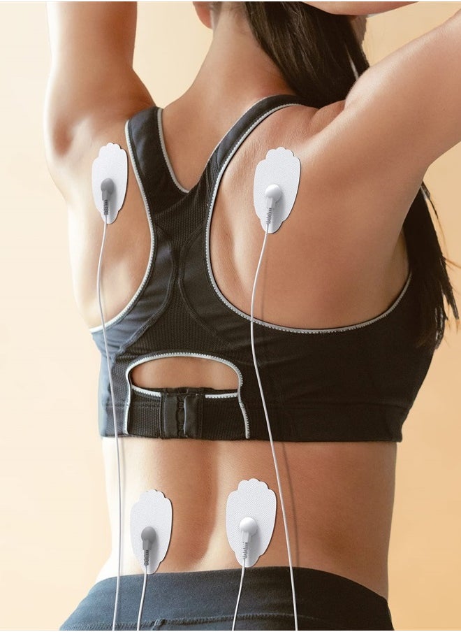 AVCOO - 20-Pack TENS Unit Replacement Pads, Long-Lasting Snap Electrodes for 50 Times of Use per Pad, AVCOO Latex-Free TENS Pads Set Compatible with TENS EMS Devices Using 3.5mm Button Lead Wires - Image 1