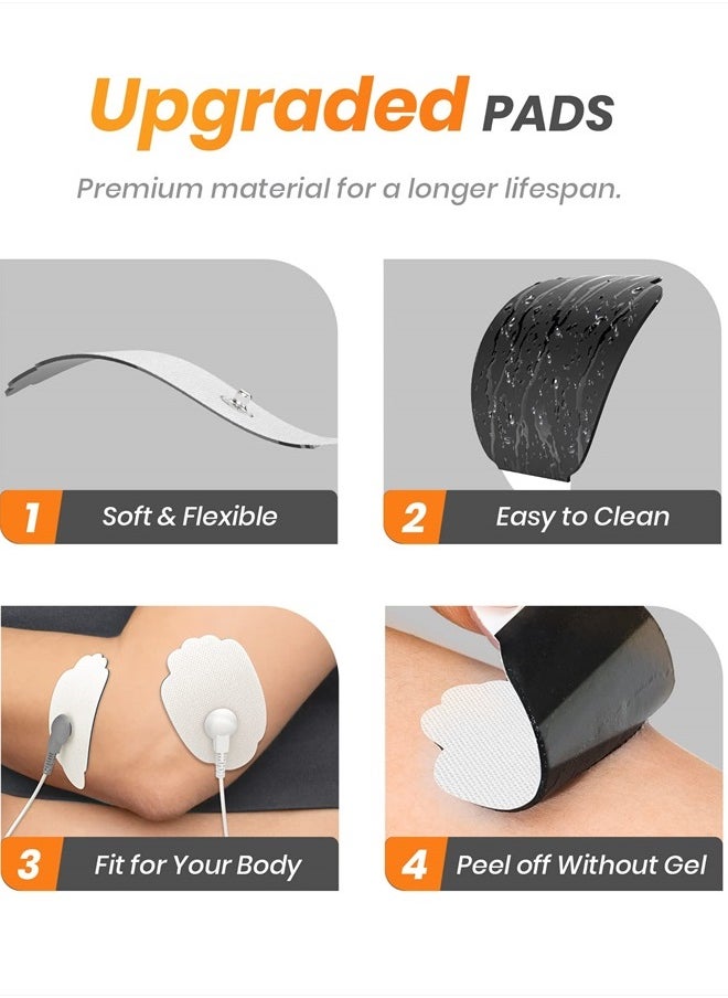 AVCOO - 20-Pack TENS Unit Replacement Pads, Long-Lasting Snap Electrodes for 50 Times of Use per Pad, AVCOO Latex-Free TENS Pads Set Compatible with TENS EMS Devices Using 3.5mm Button Lead Wires - Image 1