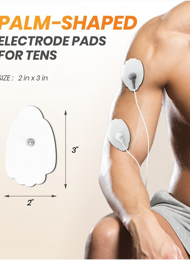 AVCOO - 20-Pack TENS Unit Replacement Pads, Long-Lasting Snap Electrodes for 50 Times of Use per Pad, AVCOO Latex-Free TENS Pads Set Compatible with TENS EMS Devices Using 3.5mm Button Lead Wires - Image 1
