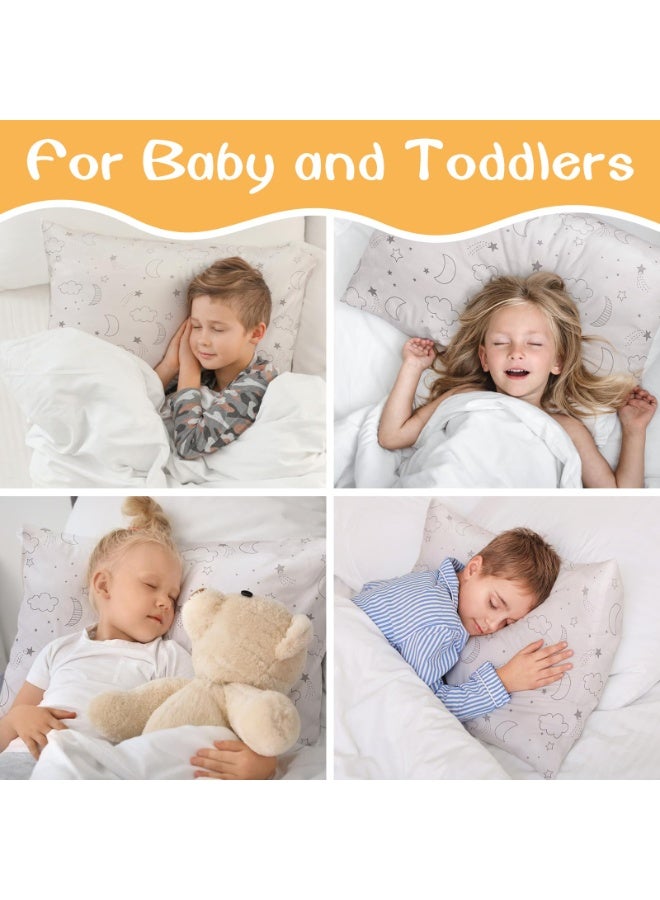 2 Pack Toddler Silk Satin Pillowcases, 49 x 36 cm, Baby Cot Bed & Travel Pillow Covers for Kids, Beige Cloud Moon - Image 4