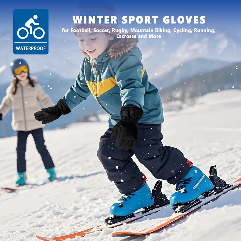Darchen Kids Snow Gloves, Boys & Girls Winter Waterproof Ski & Snowboarding Gloves, Insulated, Warm & Windproof for Cold Weather, Ages 3-12 - Image 3