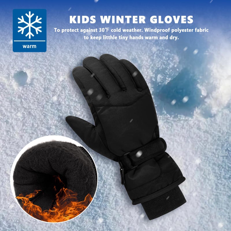 Darchen Kids Snow Gloves, Boys & Girls Winter Waterproof Ski & Snowboarding Gloves, Insulated, Warm & Windproof for Cold Weather, Ages 3-12 - Image 2