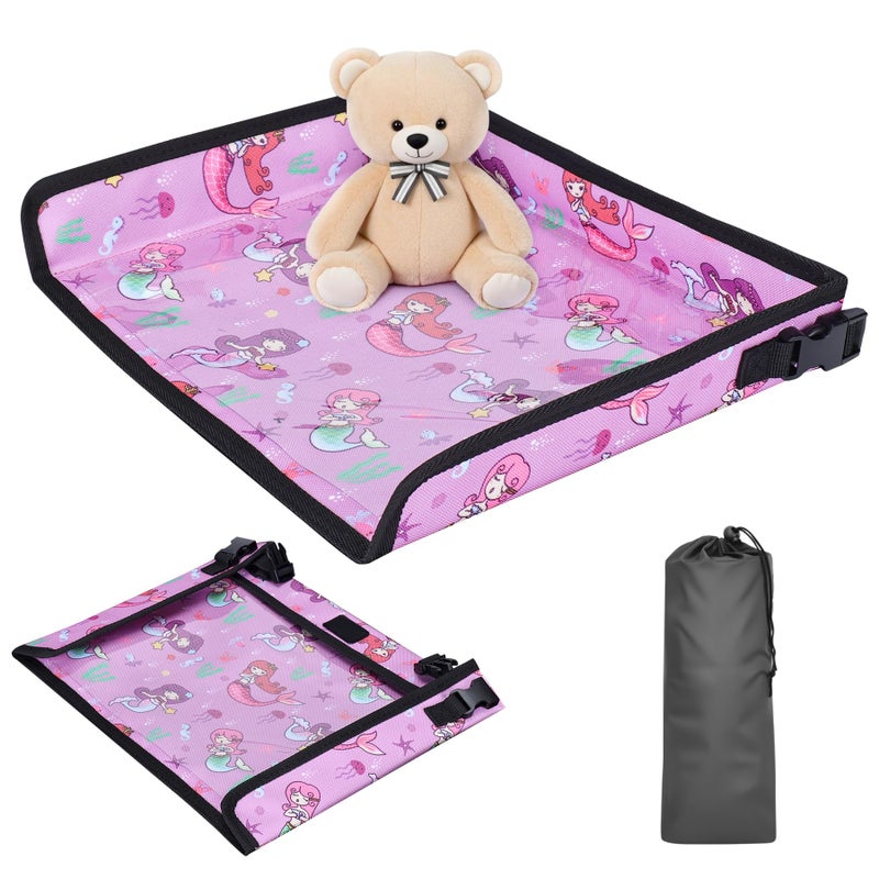 INFANZIA Kids Travel Tray Table Cover Plane essentials for Toddler Airplane Travel Tray Travel Essential MustHaves for Train and Flying Supplies Mermaids Purple - Image 2