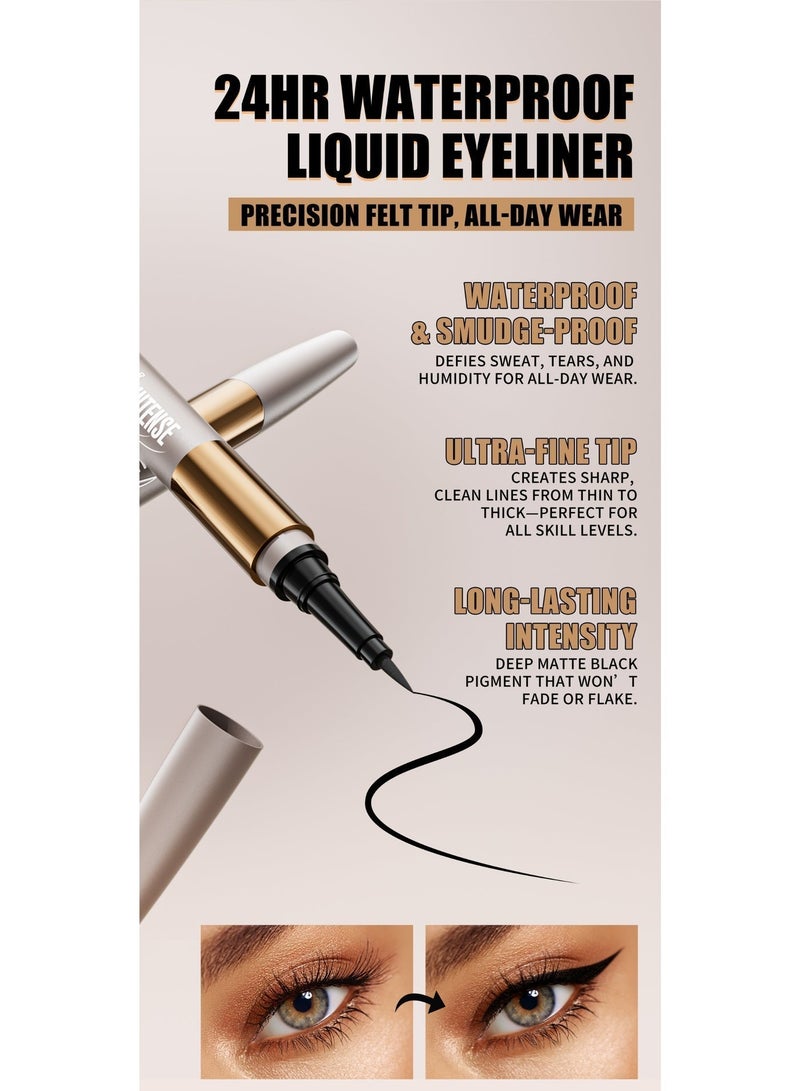 ZMDREAM 2-in-1 Lengthening & Thickening Mascara + 24H Waterproof Liquid Eyeliner Set, Smudge-Proof, Long-Lasting, Sweat & Humidity Resistant, Perfect for Middle East Hot Climate, Professional Eye Makeup for All Skin Types - Image 4