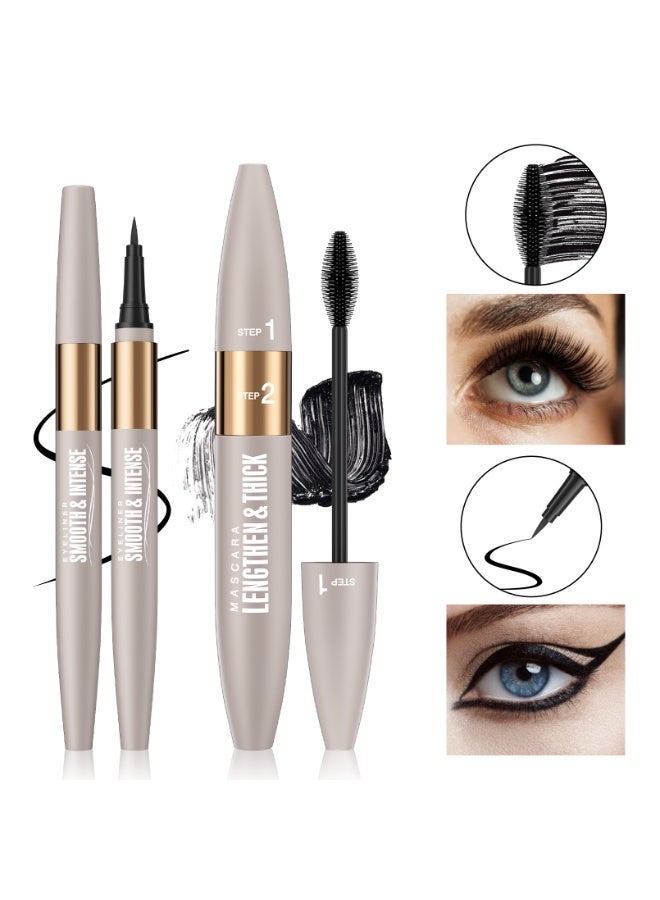 ZMDREAM 2-in-1 Lengthening & Thickening Mascara + 24H Waterproof Liquid Eyeliner Set, Smudge-Proof, Long-Lasting, Sweat & Humidity Resistant, Perfect for Middle East Hot Climate, Professional Eye Makeup for All Skin Types - Image 1