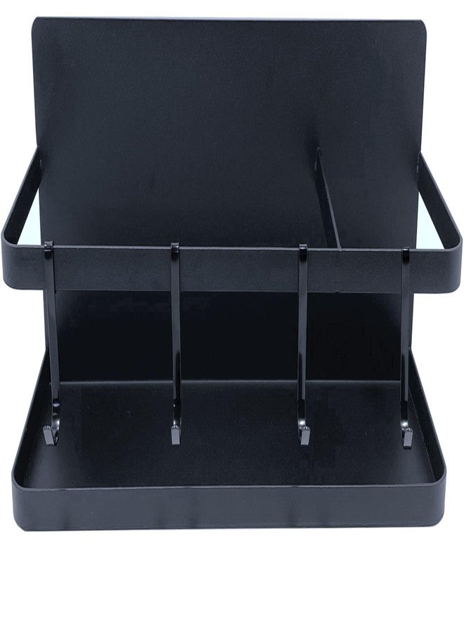 Lenotion Heavy-duty Magnetic Organizer, Multi-use Storage for Home and Locker, Magnetic Shelf, 12" Wide, Black, 1pc - Image 1