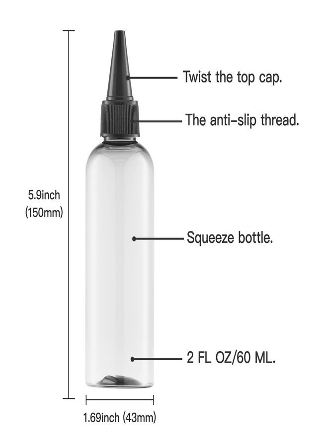 Tekson زجاجات تطبيق لون الشعر من تيكسون، عبوة 5 زجاجات قابلة لإعادة التعبئة، زجاجات بلاستيكية فارغة بغطاء لولبي (3.4 أونصة، شفافة) - Image 5