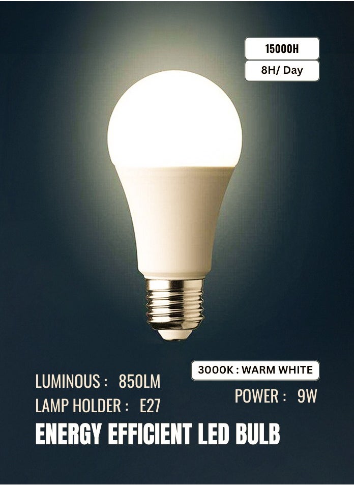 Max 10PCS MAX 9W LED Light Bulb,Pack of 10 ,Non-Dimmable,E27 Base,3000K,Warm White  - Image 2