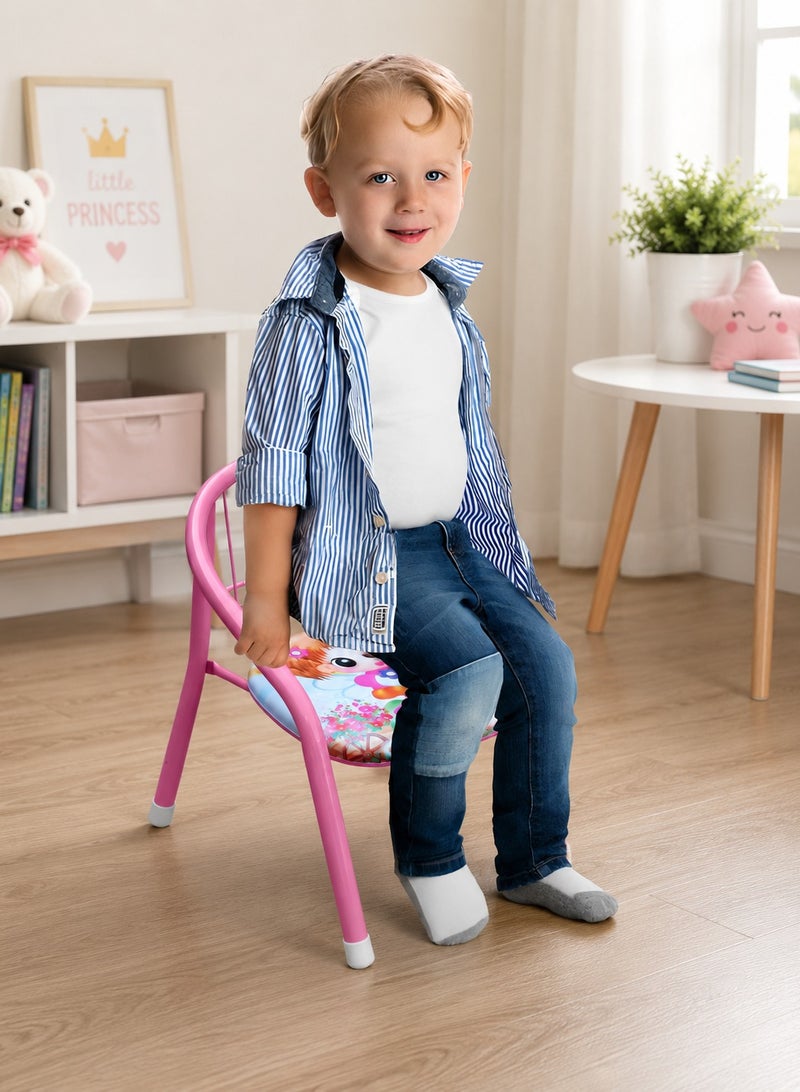 DBLEW Cute Design Baby Sitting Chairs Children Toddler Metal Frame Arm Outdoor With Squeak Pomp Pomp Sound For Study And Playing At Home Or School Strong Frame Kids Furniture Broad Wide Seating Boys Girls - Image 4
