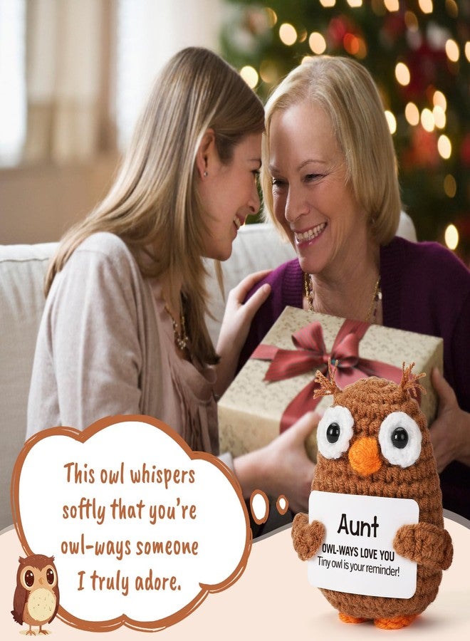 Hweijm Aunt Auntie Gifts from Niece Nephew, Valentines Day Birthday Funny Handmade Crochet Support Owl Gifts for Aunt, I Love You Aunt Present, Best Aunts Auntie Ever Gift for Women - Image 5