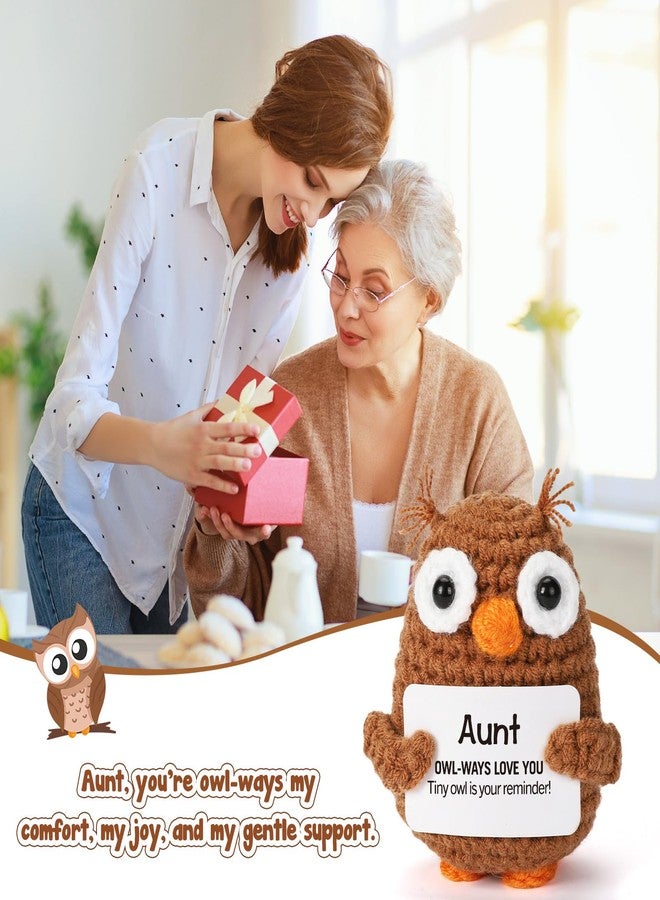 Hweijm Aunt Auntie Gifts from Niece Nephew, Valentines Day Birthday Funny Handmade Crochet Support Owl Gifts for Aunt, I Love You Aunt Present, Best Aunts Auntie Ever Gift for Women - Image 4