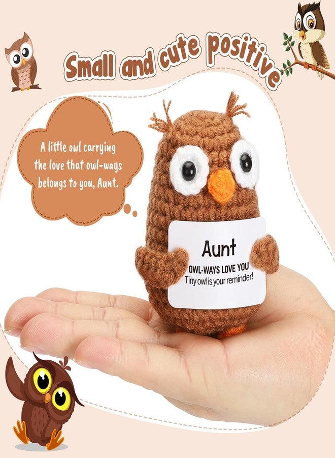 Hweijm Aunt Auntie Gifts from Niece Nephew, Valentines Day Birthday Funny Handmade Crochet Support Owl Gifts for Aunt, I Love You Aunt Present, Best Aunts Auntie Ever Gift for Women - Image 2