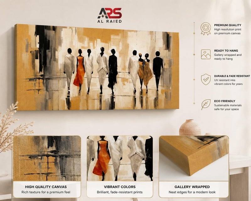 ARS Graphics ARS® Abstract Fashion Figures Canvas Wall Art 100 X 150 CM Modern Elegant People Walking Print - Image 4