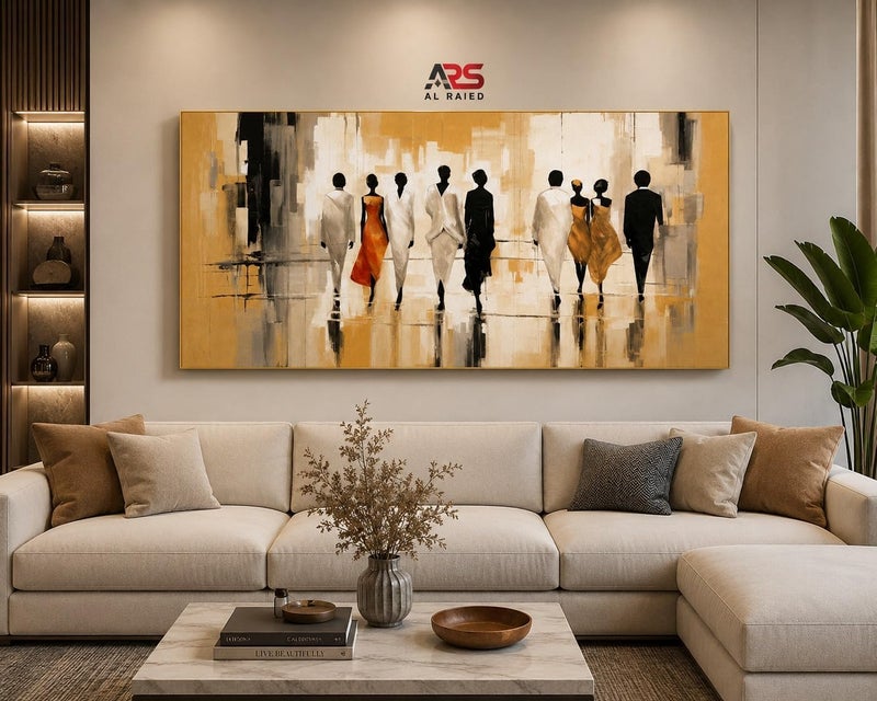 ARS Graphics ARS® Abstract Fashion Figures Canvas Wall Art 100 X 150 CM Modern Elegant People Walking Print - Image 2