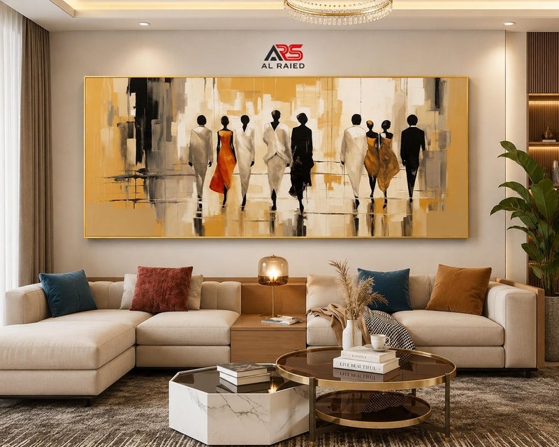 ARS Graphics ARS® Abstract Fashion Figures Canvas Wall Art 100 X 150 CM Modern Elegant People Walking Print - Image 3