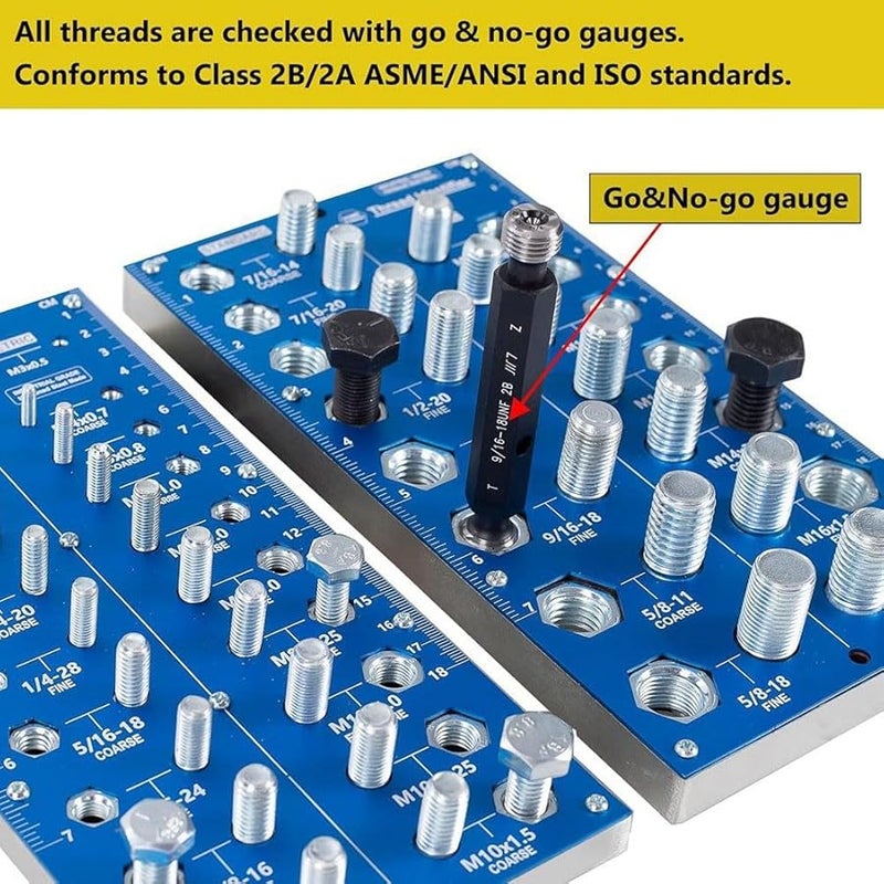 Bolt Screw Gauge Standard Metric Coarse Fine Thread Pitch Diameter Length Blue Easy Install - Image 4